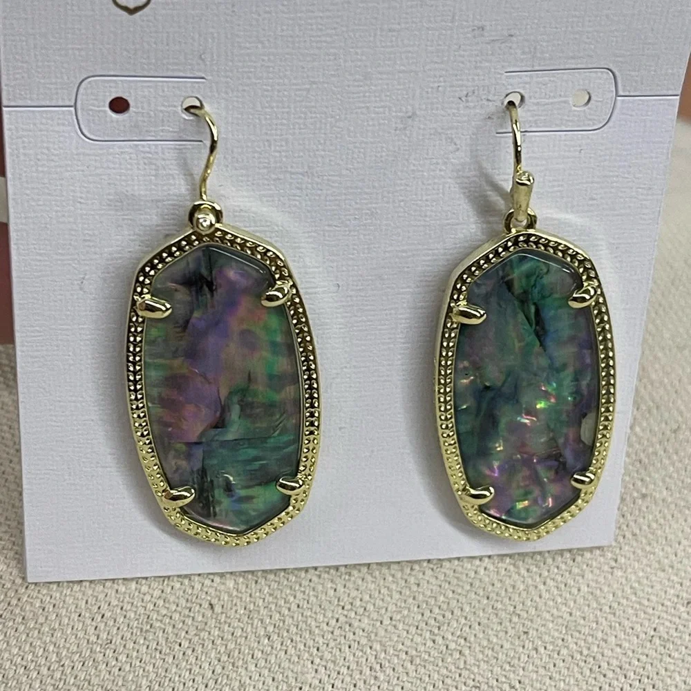 NWT Kendra Scott Elle Abalone Shell Earrings - Picture 6 of 9